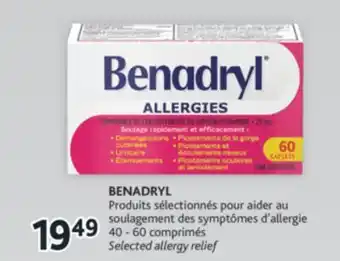 Brunet Benadryl produits sélectionnés pour aider au soulagement des symptômes d'allergie offer