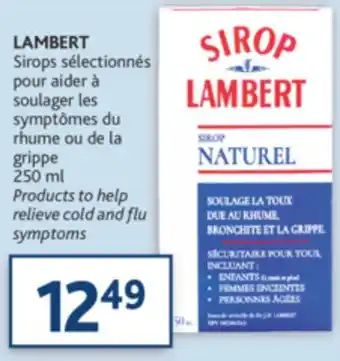 Brunet Lambert sirops sélectionnés pour aider à soulager les symptômes du rhume ou de la grippe offer