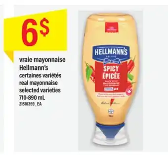 Maxi Vraie mayonnaise hellmann's, 710-890 ml offer