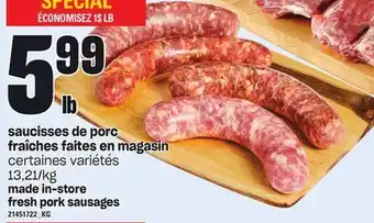 Provigo Saucisses de porc fraîches faites en magasin offer
