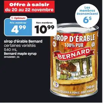 Provigo Sirop d'érable bernard, 540 ml offer