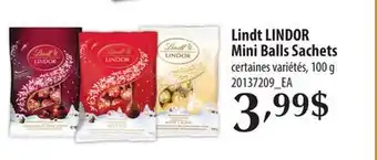Provigo Lindt lindor mini balls sachets, 100 g offer