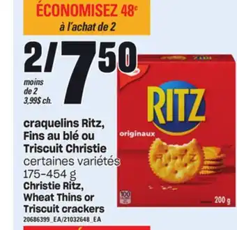 Provigo Craquelins ritz, fins au blé ou triscuit christie, 175-454 g offer