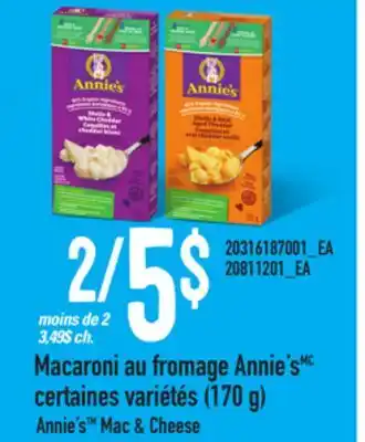 Provigo Macaroni au fromage annie's, 170 g offer
