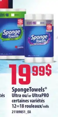 Provigo Spongetowels ultra ou ultrapro, 12=18 rouleaux offer