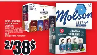 Super C Bière archibald, molson ultra, unibroue | beer offer