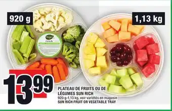 Super C Plateau de fruits ou de légumes sun rich | sun rich fruit or vegetable tray offer