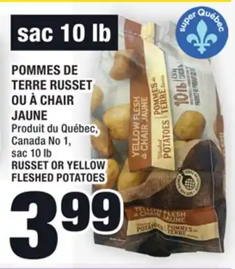 Super C Pommes de terre russet ou à chair jaune | russet or yellow fleshed potatoes offer
