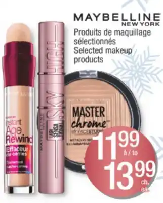 Jean Coutu Maybelline new york selected makeup products offer
