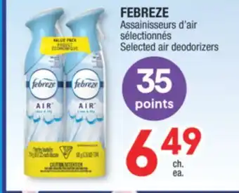 Jean Coutu Febreze selected air deodorizers offer