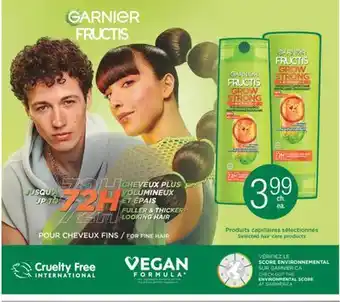 Jean Coutu Garnier fructis selected hair care products offer