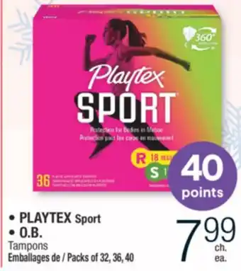 Jean Coutu Playtex sport, o.b. tampons offer
