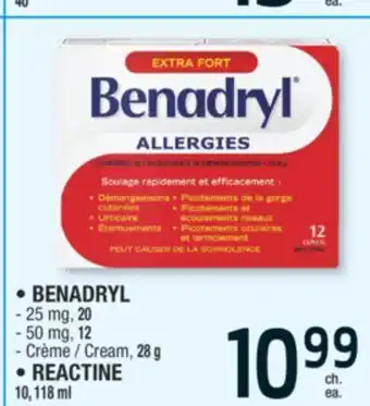 Jean Coutu Benadryl, reactine offer