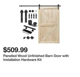 Wayfair Panelled wood unfinished barn door with installation hardware kit offer