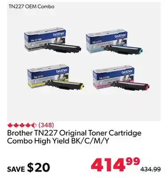 Shopper+ Brother tn227 original toner cartridge combo high yield bk/c/m/y offer
