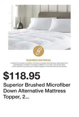 Bed Bath & Beyond Superior brushed microfiber down alternative mattress topper, 2 inch - white offer