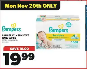 Real Canadian Superstore Pampers 12x sensitive baby wipes, 1008's offer