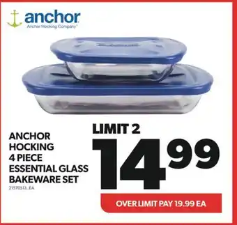 Real Canadian Superstore Anchor hocking 4 piece essential glass bakeware set offer