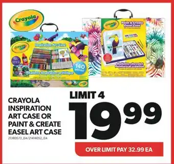Real Canadian Superstore Crayola inspiration art case or paint & create easel art case offer