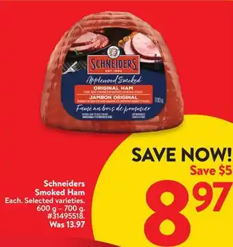 Walmart Schneiders smoked ham offer