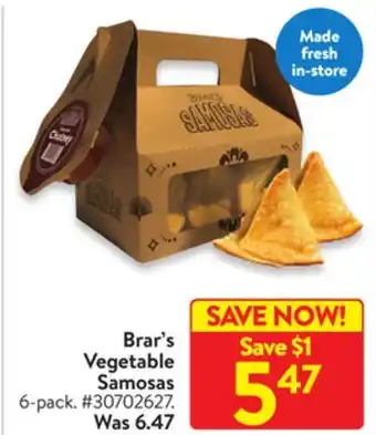 Walmart Brar's vegetable samosas offer