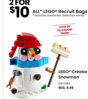 Toys R us Lego creator snowman offer
