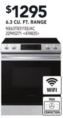 Lowe's Samsung 6.3 cu. ft. range offer