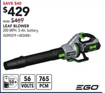 Lowe's Ego leaf blower offer