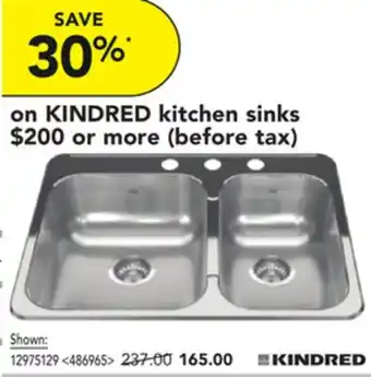 Lowe's Kindred kitchen sinks $200 or more offer