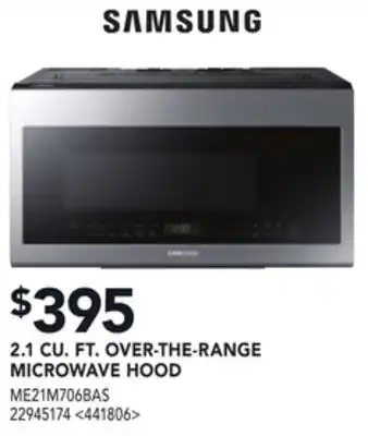 Lowe's Samsung 2.1 cu. ft. over-the-range microwave hood offer
