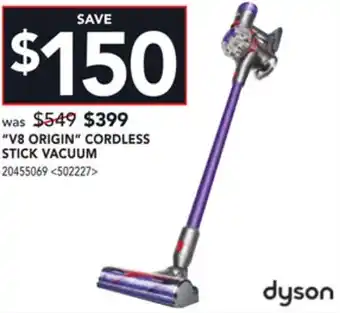 Dyson v8 origin cordless stick vacuum