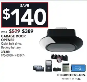 Lowe's Chamberlain garage door opener offer