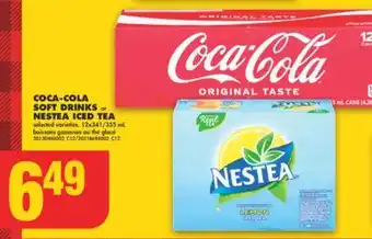 No Frills Coca-cola soft drinks or nestea iced tea, 12x341/355 ml offer