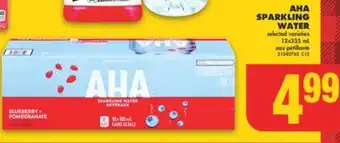 No Frills Aha sparkling water, 12x355 ml offer