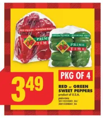 No Frills Red or green sweet peppers, pkg of 4 offer