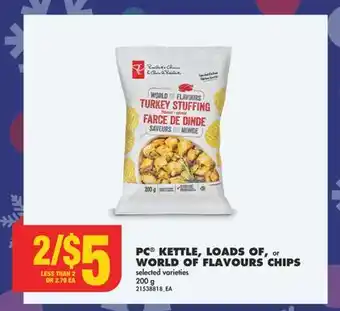 No Frills Pc kettle, loads of, or world of flavours chips, 200 g offer
