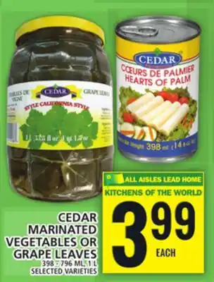 Food Basics Cedar marinated vegetables or grape leaves offer