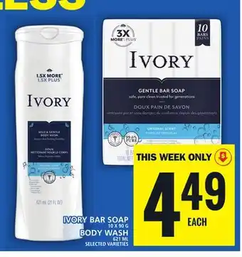Food Basics Ivory bar soap or body wash offer