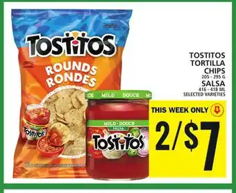 Food Basics Tostitos tortilla chips or salsa offer