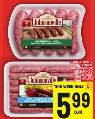 Food Basics Johnsonville dinner, breakfast or smoked sausages offer