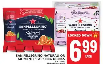 Food Basics San pellegrino naturali or momenti sparkling drinks offer