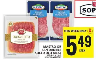 Food Basics Mastro or san daniele sliced deli meat offer