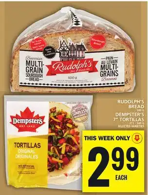 Food Basics Rudolph's bread or dempster's 7 tortillas offer