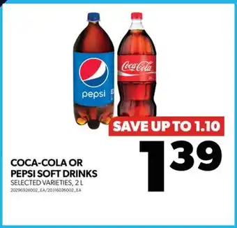 Real Canadian Superstore Coca-cola or pepsi soft drinks, 2 l offer
