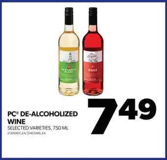 Real Canadian Superstore Pc de-alcoholized wine, 750 ml offer