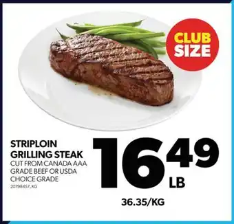 Real Canadian Superstore Striploin grilling steak offer