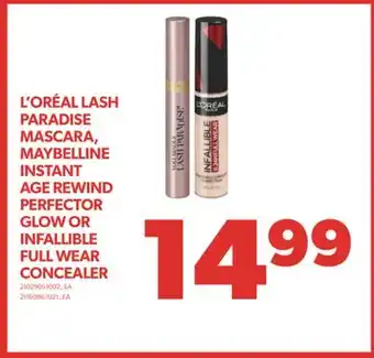 Real Canadian Superstore L'oréal lash paradise mascara, maybelline instant age rewind perfector glow or infallible full wear concealer offer