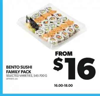 Real Canadian Superstore Bento sushi family pack, 545-700 g offer