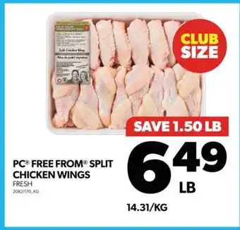 Real Canadian Superstore Pc free from split chicken wings offer