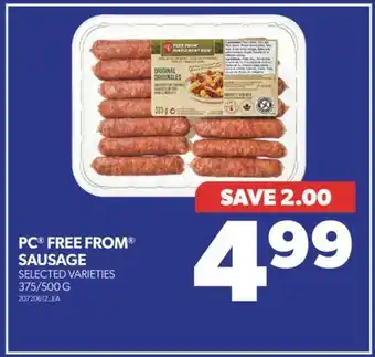Real Canadian Superstore Pc free from sausage, 375/500 g offer